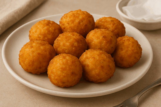 Cozinha Viva: bolinho de arroz com queijo