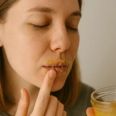 Como fazer esfoliante labial com açúcar e azeite para lábios mais macios