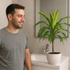 Comprei uma dracena por impulso… e ela virou a rainha do meu banheiro