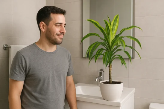 Comprei uma dracena por impulso… e ela virou a rainha do meu banheiro