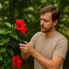 Hibisco floresce mais com podas leves e exposição solar filtrada