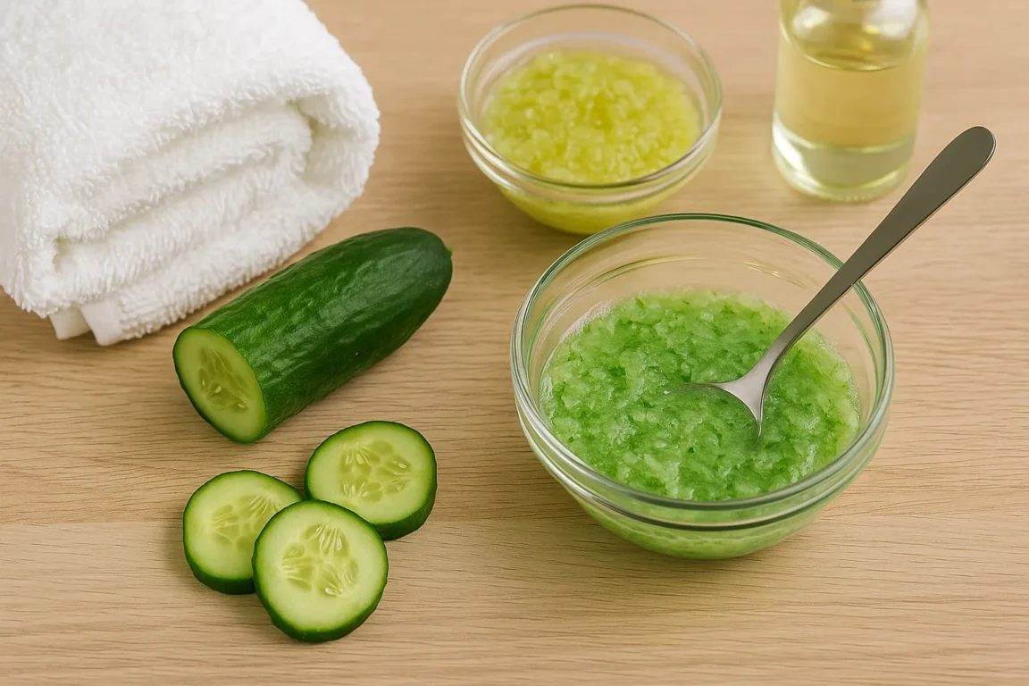 Máscara de pepino no rosto combate inchaço e olheiras — veja como fazer
