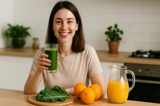 Suco de laranja com couve ajuda a alcalinizar o sangue e fortalece o sistema imune