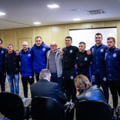 Toda Comissão técnica e de base do Esportivo (da esquerda para a direita)_ Giordano Demore, Eduardo Casagranda, Jean Dias, Márcio Nunes, Marcos Fracalossi, Chicão, Matheus Coelho, Victor Paganella, Thainan