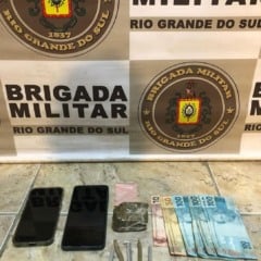 Brigada Militar efetua prisão por tráfico de drogas em São Francisco de Paula . Foto: 3º BRBM/Divulgação.