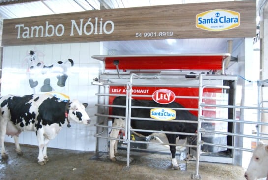 (Foto: Divulgação) Robô de ordenha na propriedade associada a Santa Clara.