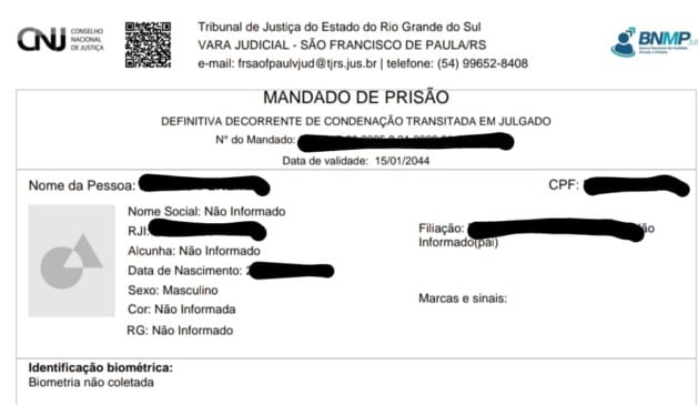 Prisão equivocada em Bento Gonçalves é erro de Vara Judicial de São Francisco de Paula