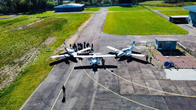 Inspeção técnica marca o início do processo de mapeamento aéreo do RS (Foto: Júnior Rosa/MIDR)