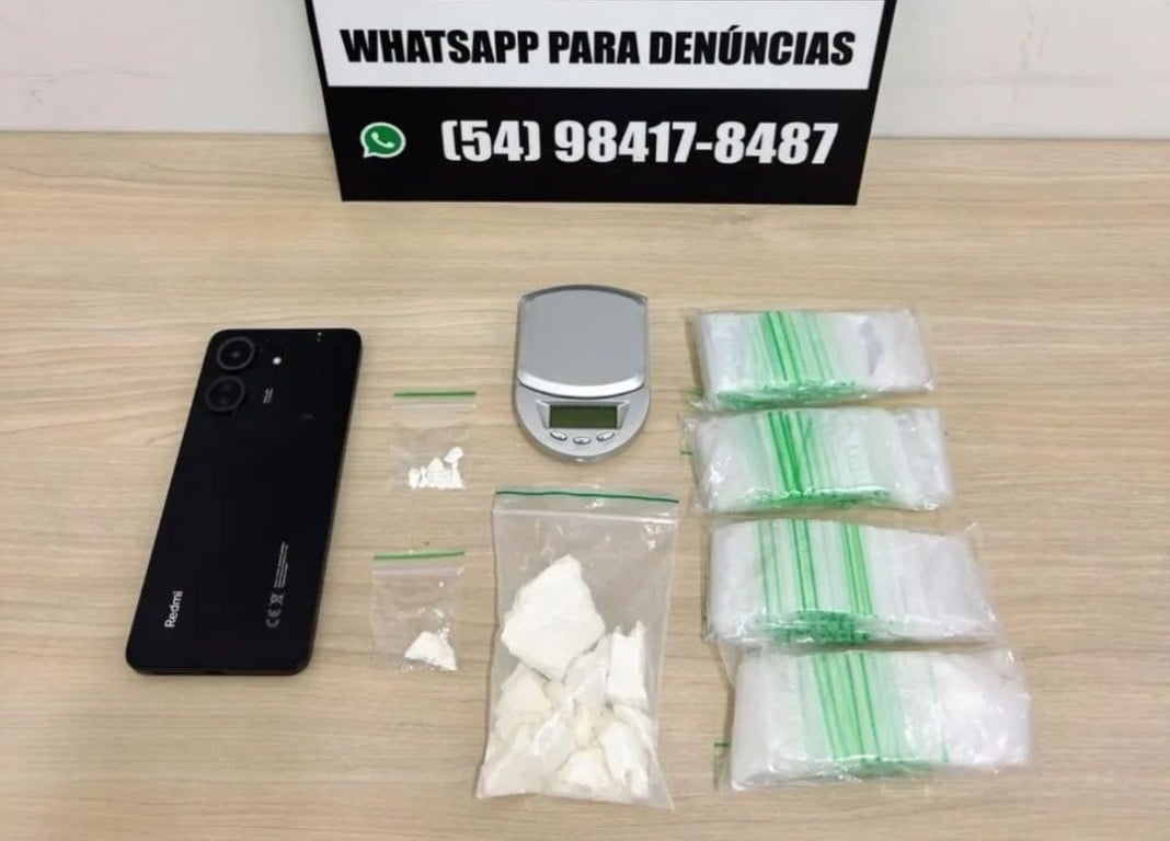 Polícia Civil prende suspeito de tele-entrega de cocaína em flagrante em Bento Gonçalves