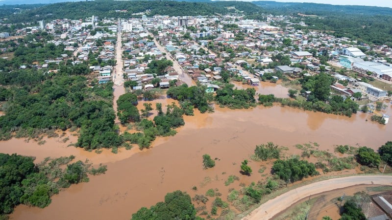 São Sebastião do Caí após enchente em novembro de 2023. São Sebastião do Caí após enchente em novembro de 2023.