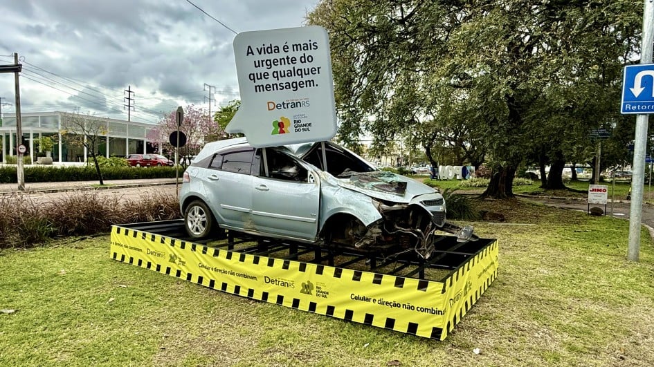 Em Porto Alegre, a instalação está na Rua Silva Só, próximo à Avenida Ipiranga, ponto crítico para a sinistralidade no trânsito - Foto: Ascom DetranRS
