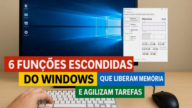 6 funções escondidas do Windows que liberam memória, agilizam tarefas e reduzem problemas de lentidão