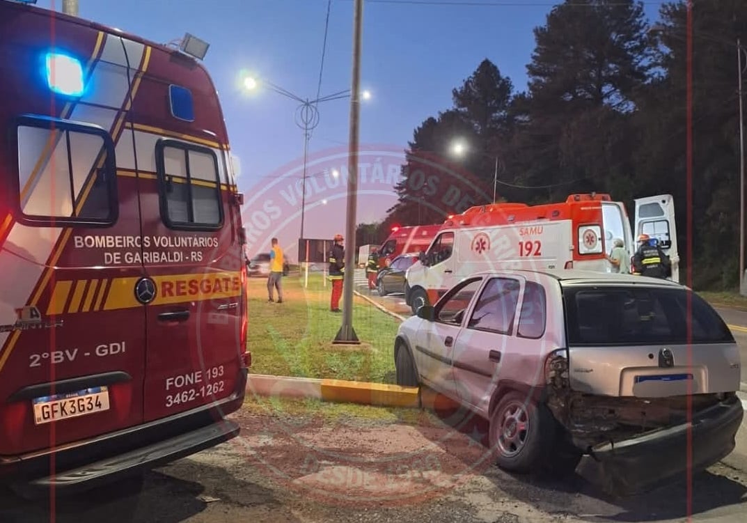Quatro acidentes mobilizam Bombeiros Voluntários de Garibaldi em menos de uma hora