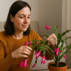 Jardineiros domésticos estão fazendo flor-de-maio florescer ajustando o intervalo da rega