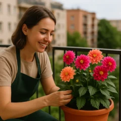 Amantes de vasos aumentam flores de dália mesmo em recipientes pequenos