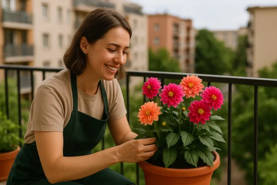Amantes de vasos aumentam flores de dália mesmo em recipientes pequenos