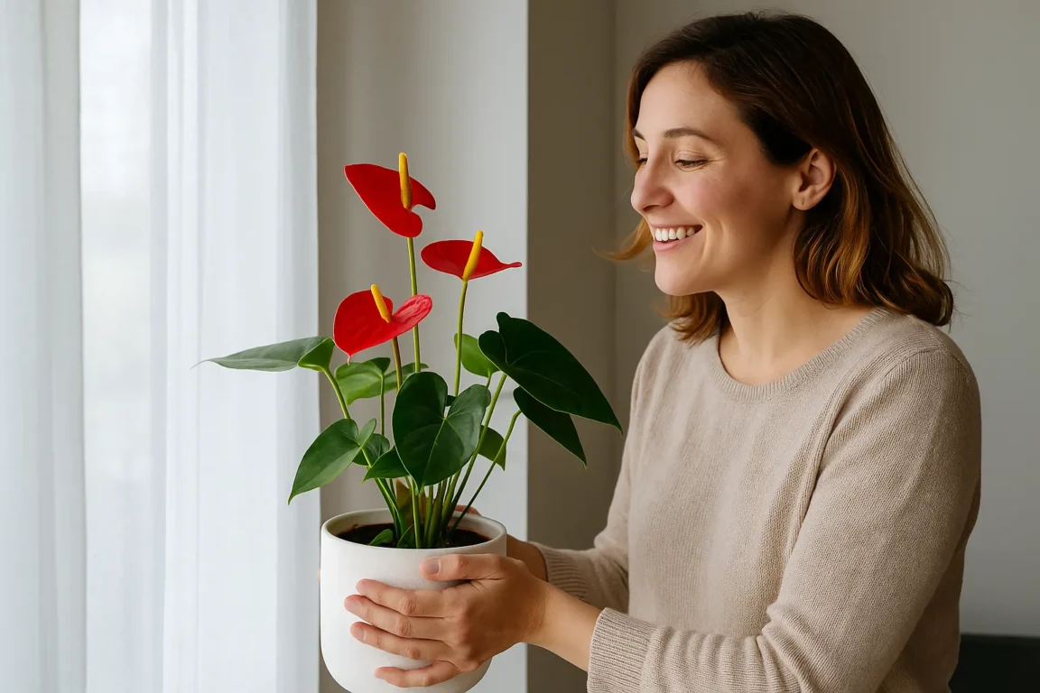 Antúrio vermelho segredo para fazer a flor aparecer com a luz certa