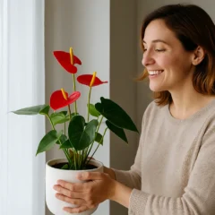 Antúrio vermelho segredo para fazer a flor aparecer com a luz certa