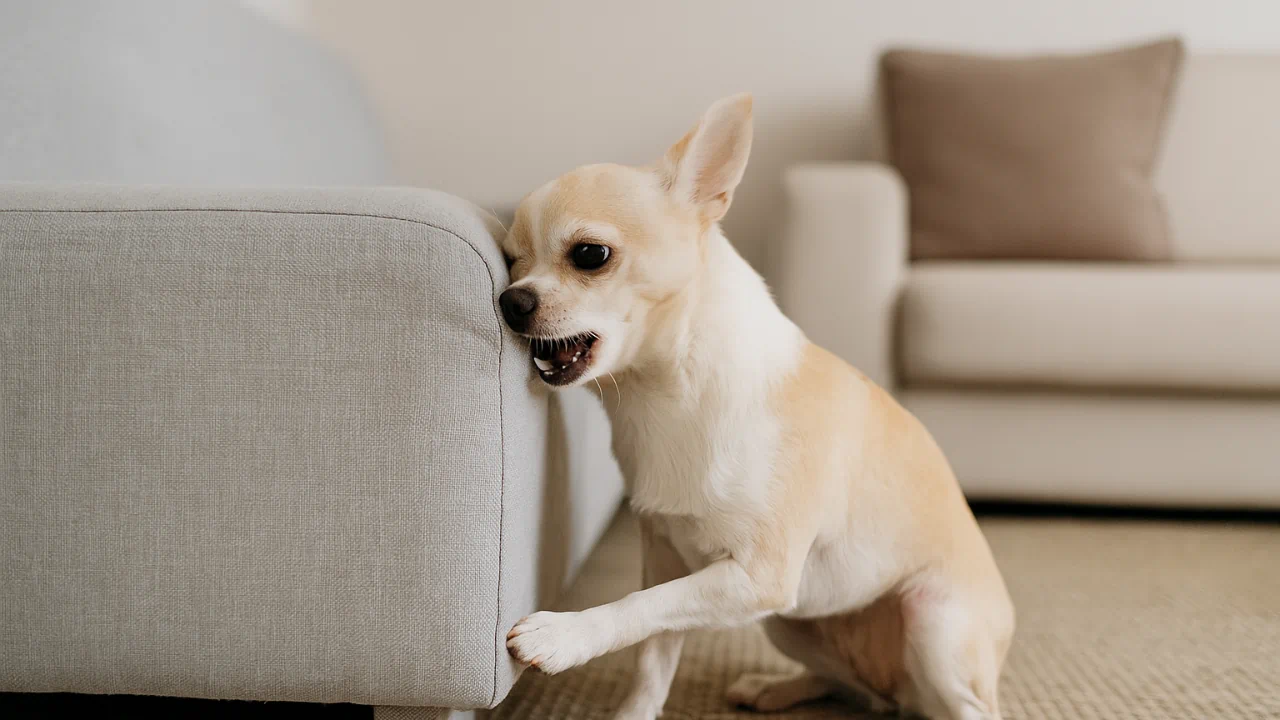 Cães roendo móveis revelam falta de estímulo mental — saiba o que mudar hoje
