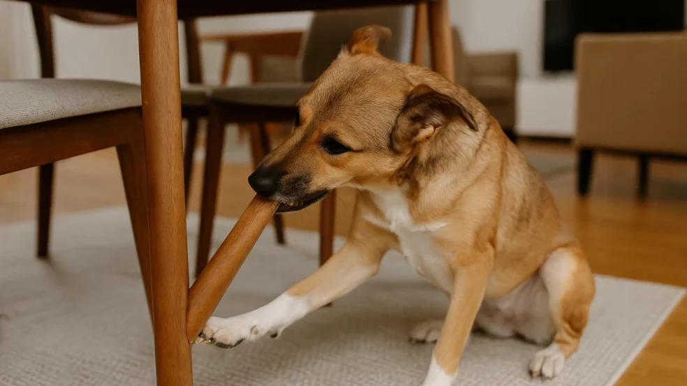 Cães roendo móveis revelam falta de estímulo mental — saiba o que mudar hoje