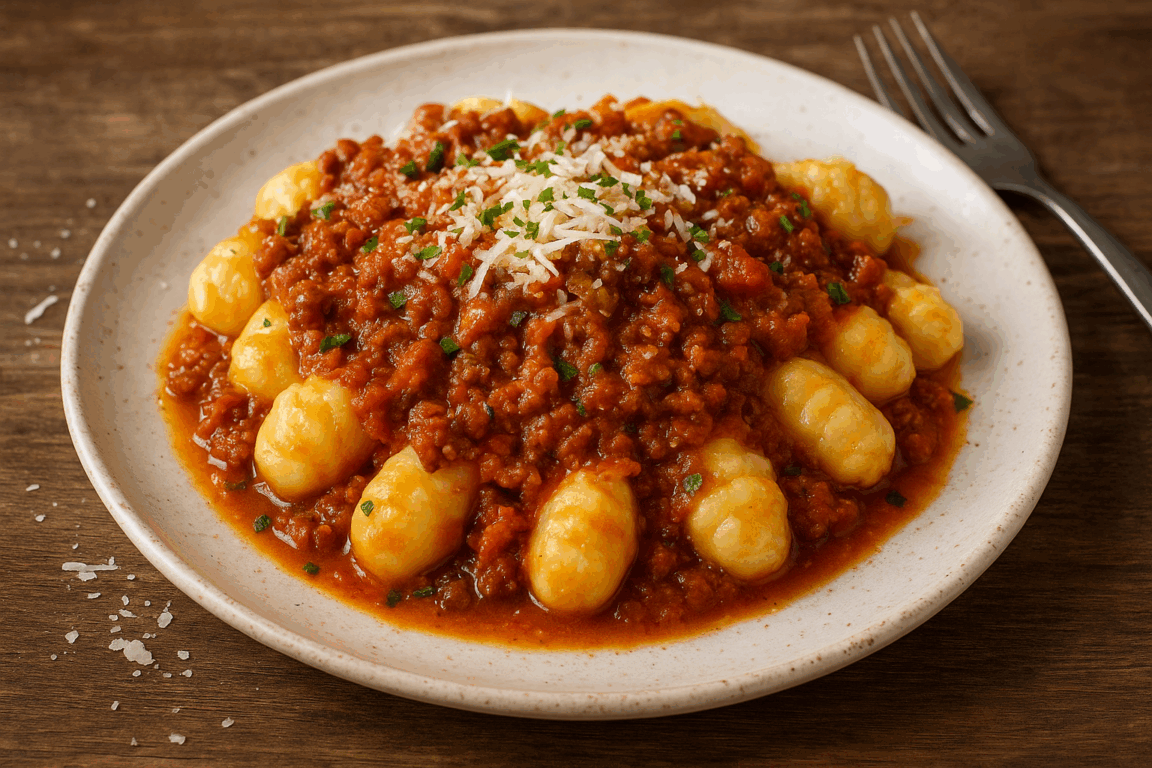 Cozinha Viva: Nhoque com ragu de carne