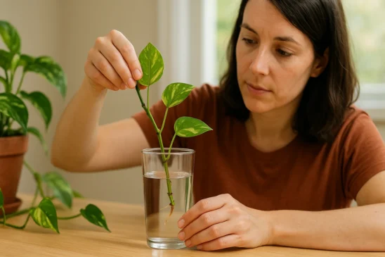 Amantes de plantas estão turbindo folhas da jiboia devagar com adubo natural poderoso