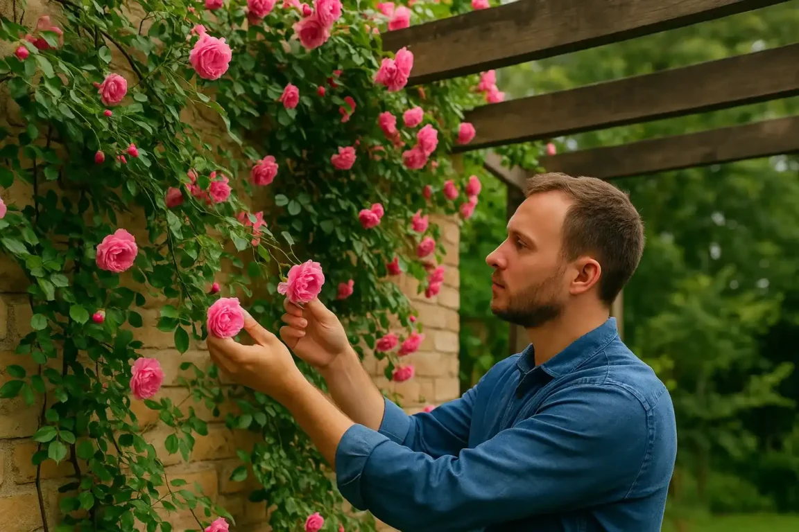 Rosa-trepadeira como cultivar para cobrir muros e pérgolas