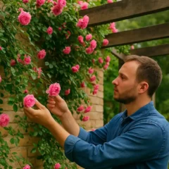 Rosa-trepadeira como cultivar para cobrir muros e pérgolas