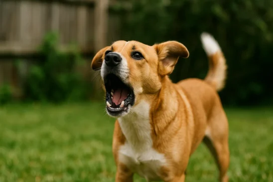 Cachorros latindo à noite sem motivo aparente podem estar reagindo a dores internas