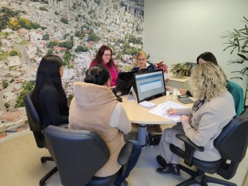Audiência realizada no Cejusc de Caxias do Sul. | Foto: Secom/TRT-RS