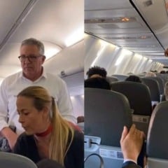Alexandre Padilha atende passageira com hipoglicemia durante voo de Brasília ao Rio de Janeiro. (Foto: Reprodução)