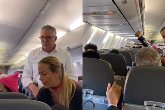 Alexandre Padilha atende passageira com hipoglicemia durante voo de Brasília ao Rio de Janeiro. (Foto: Reprodução)