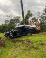 O morador da Linha Bento Gonçalves, zona rural de Serafina Corrêa, foi retirado com segurança. (Foto: SCAB)