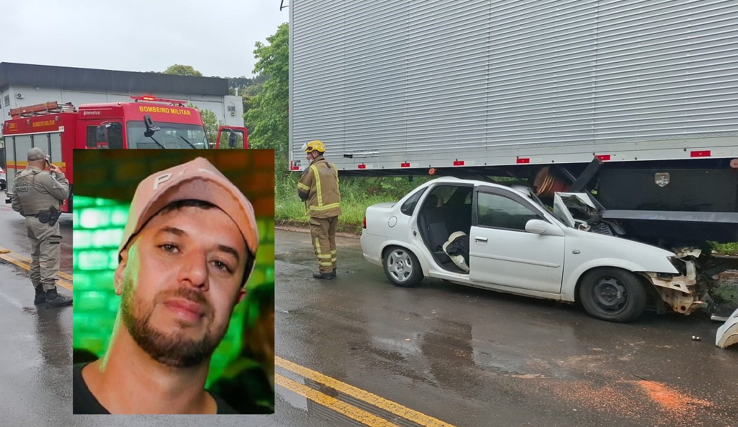 Identificado motorista que morreu após carro entrar embaixo de carreta em Caxias do Sul