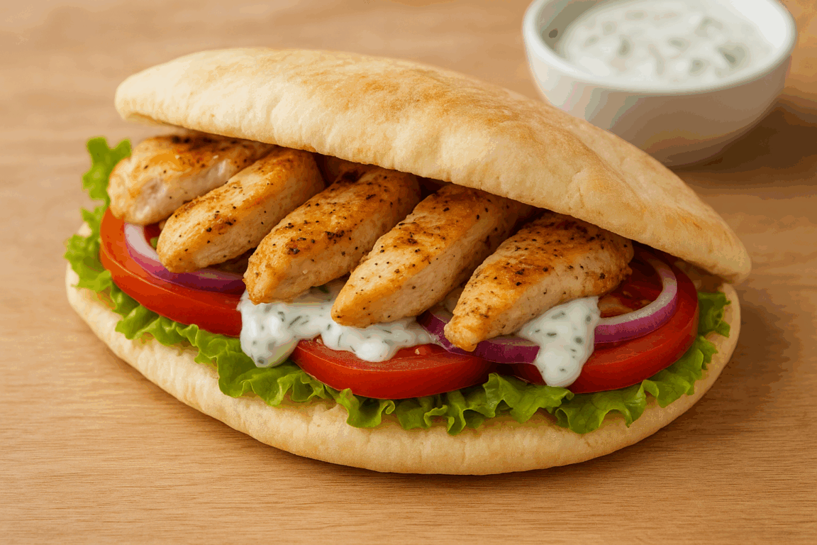 Cozinha Viva: Sanduíche de frango à pita