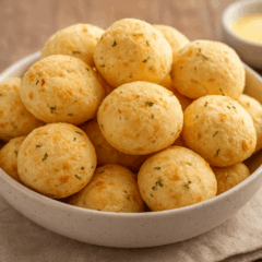 Cozinha Viva: Pão de queijo com ervas finas e recheio de queijo