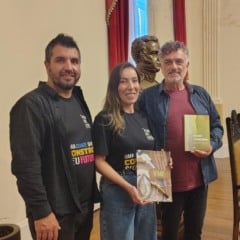Secretário de Cultura Evandro Soares, escritora homenageada Marta Sassi e patrono Werner Schünemann