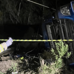 Tombamento foi registrada na BR-116, no Km 0, na divisa entre Vacaria e Lages. (Foto: CBM/RS Vacaria)