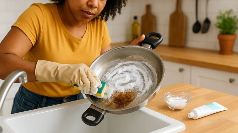 Truque com sal e pasta de dente faz panelas encardidas voltarem a brilhar