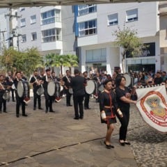 Na foto a tradicional Banda Marcial Nossa Terra de Garibaldi 