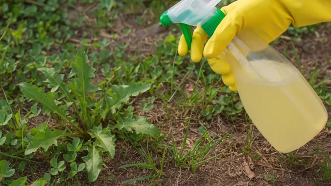 detergente de louça para acabar com ervas daninhas