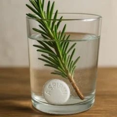 Aspirina na água do alecrim