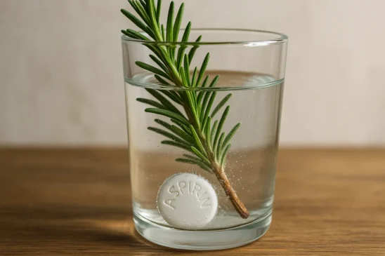 Aspirina na água do alecrim