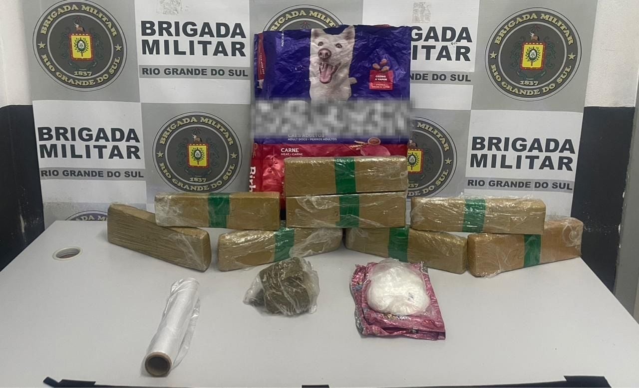Brigada Militar apreende 9kg de drogas e prende três pessoas em Caxias do Sul