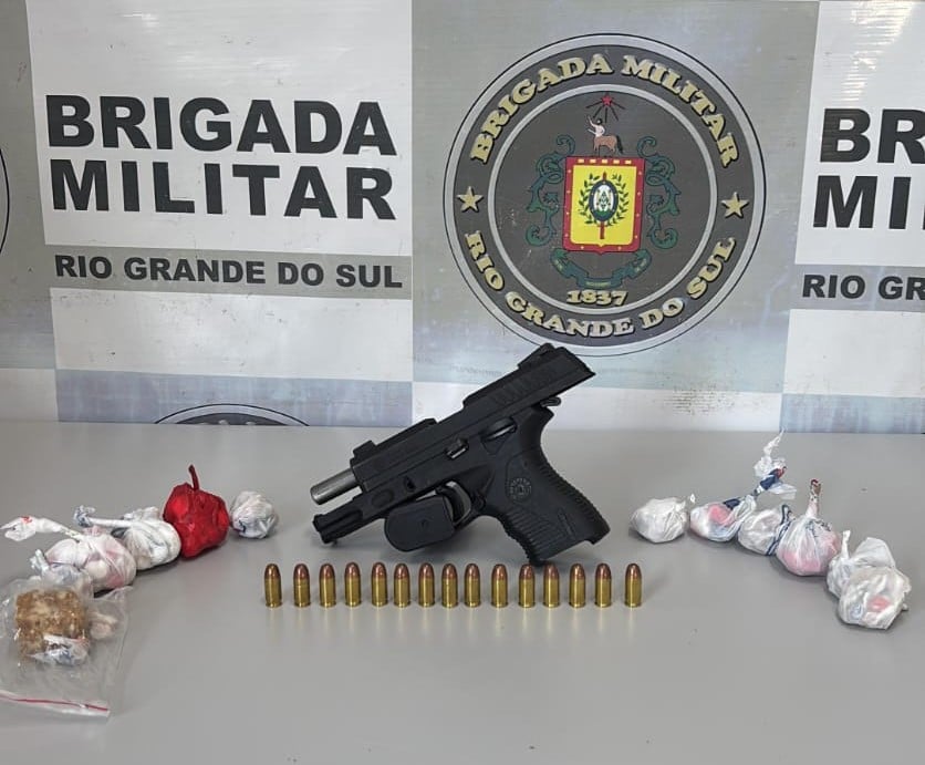 Foragido da Justiça é preso com pistola e drogas em Caxias do Sul