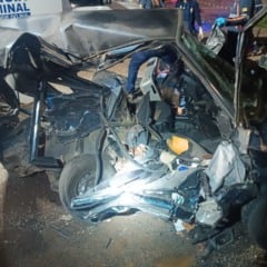 O acidente tipo colisão transversal, foi registrado no km 112, da rodovia. (Foto: PRF)