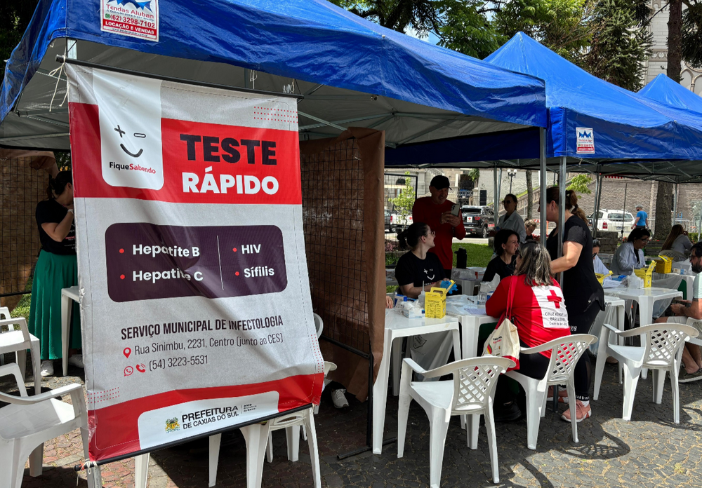 Ação realiza 1.464 testes rápidos de HIV, sífilis e hepatite B e C em Caxias do Sul