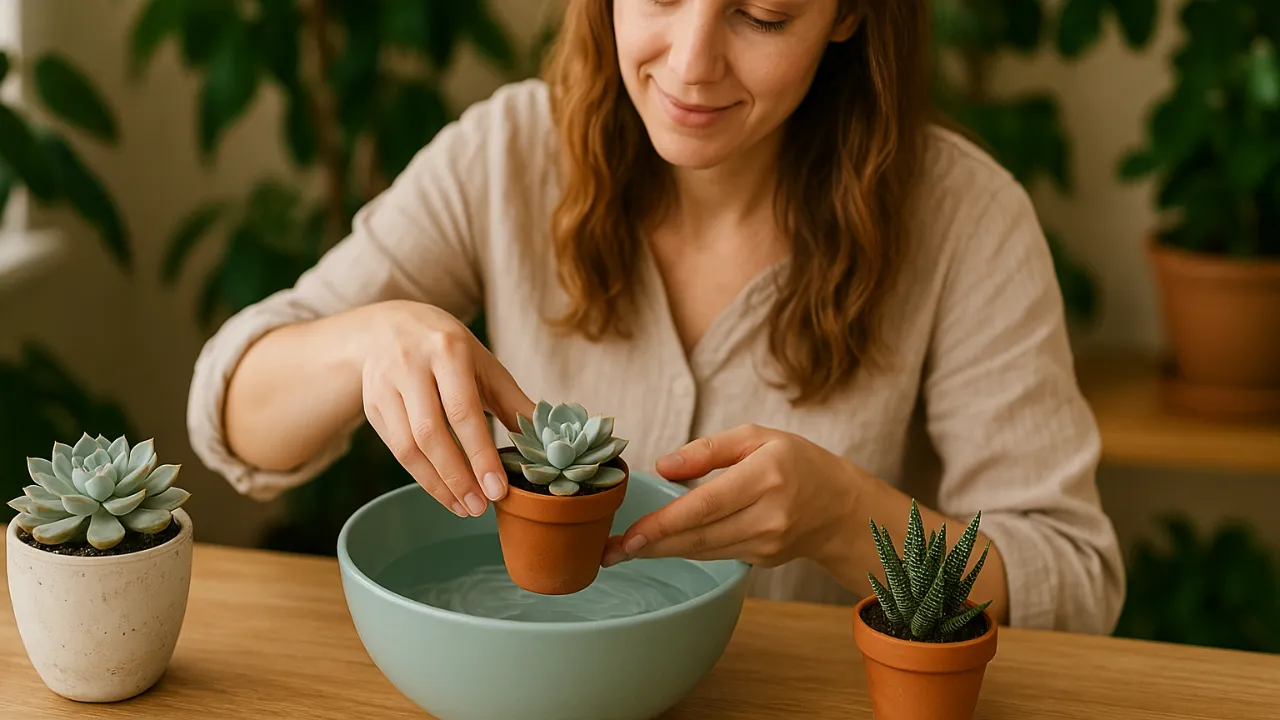 rega por imersão para deixar suas suculentas sempre saudáveis