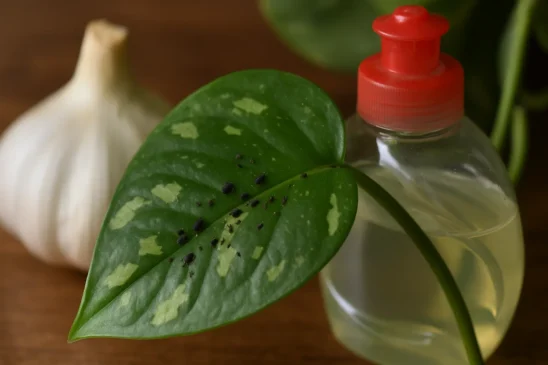 5 passos para usar alho com detergente na jiboia e eliminar pulgões