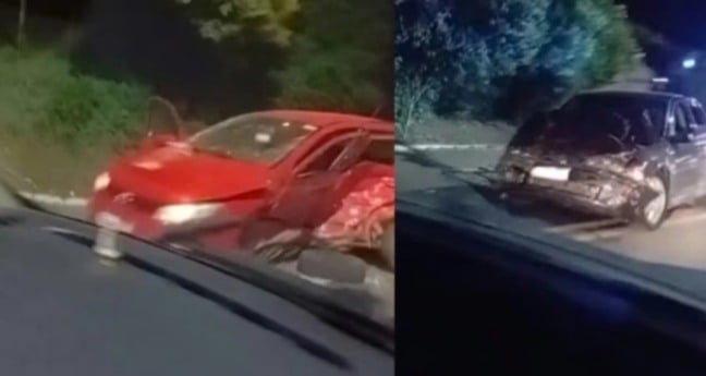 Acidente envolveu um VW/Gol e um GM/Vectra. (Foto: Redes Sociais)